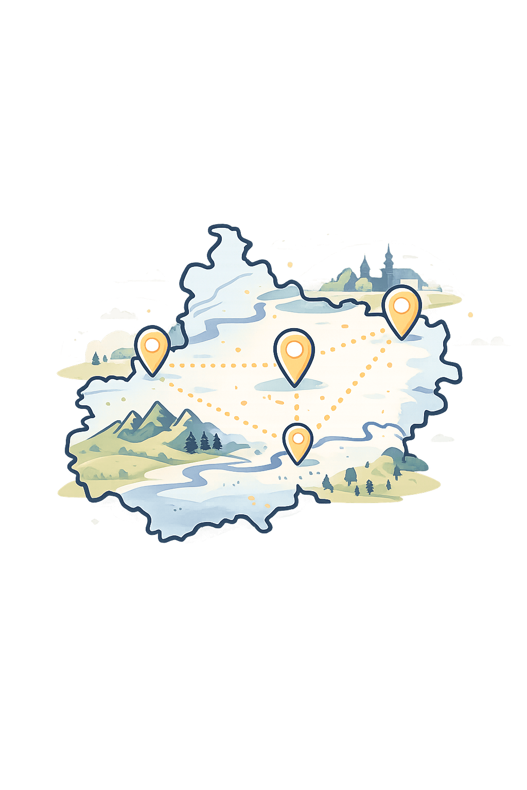 Grafische Darstellung des regionalen Bezugs zwischen Harz und Braunschweig